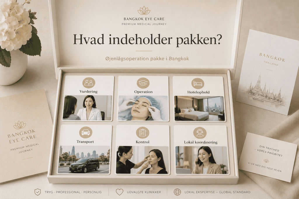 Eksempel på rejseplan for øjenlågsoperation i Bangkok