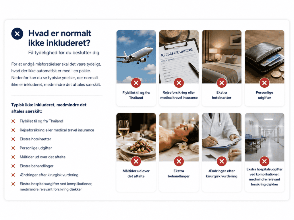 Hvad er normalt ikke inkluderet