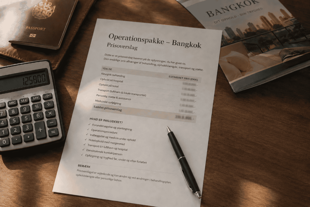 Pris på en operationspakke til Bangkok